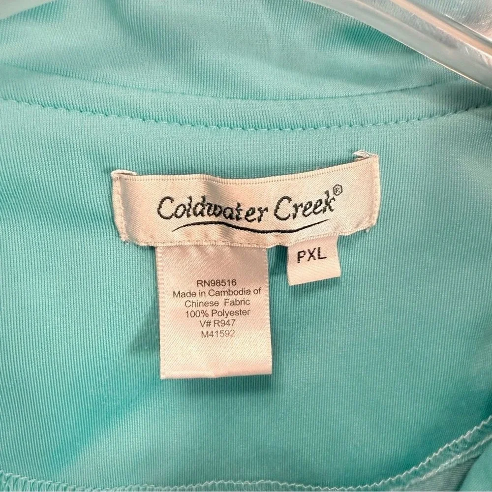 Coldwater Creek Women's Teal  Black athletic Jacket size PXL zip front & pockets - Picture 6 of 6